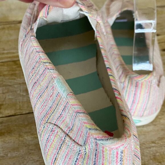 ROXY TWEED LIGHTWEIGHT CASUAL COASTAL BRIGHT COLOR SLIP ONS SIZE 5 - Picture 8 of 9